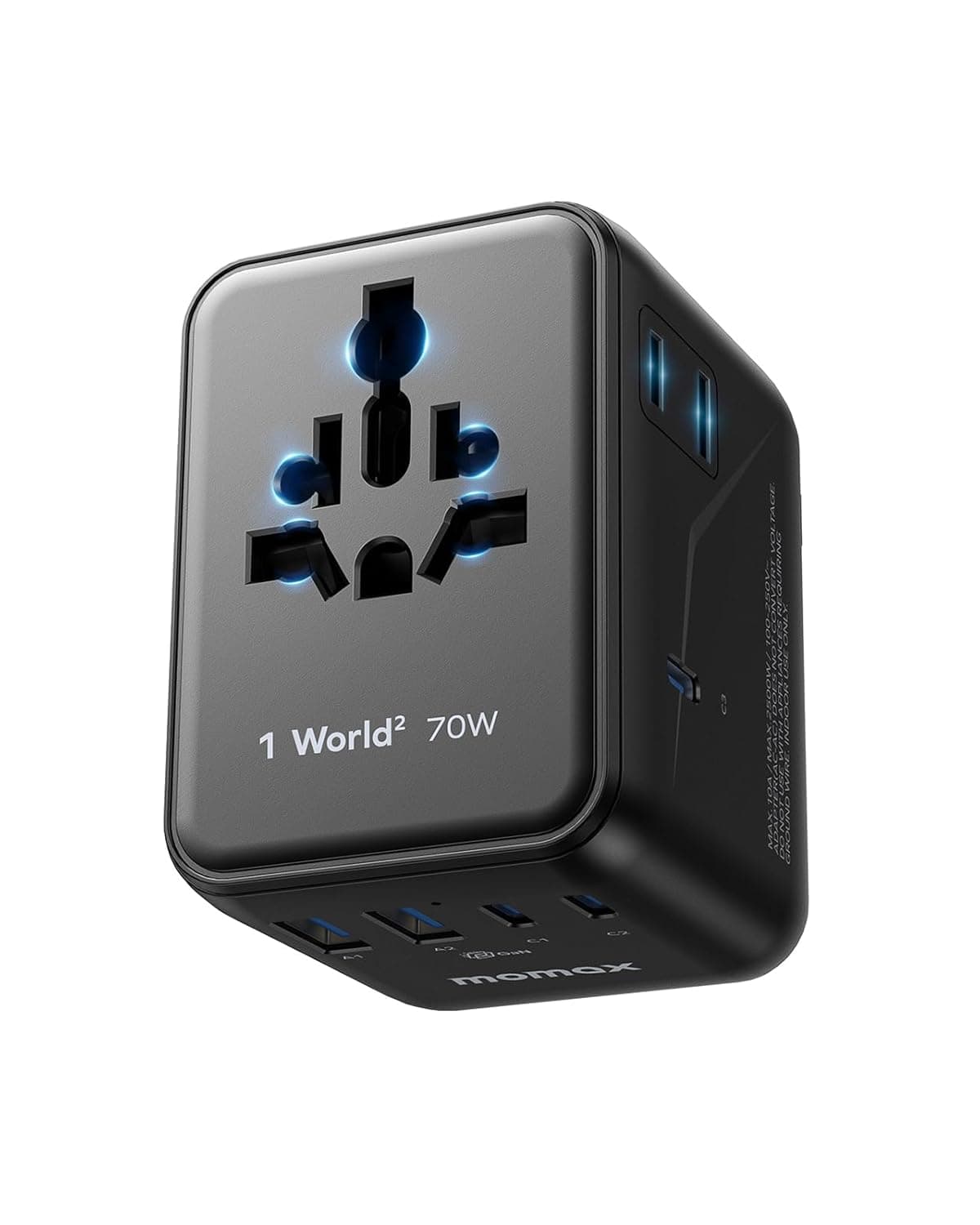 【最新改良型・より小さい!】MOMAX 変換プラグ PD 70W GaN 急速充電 海外旅行用電源変換 7台同時充電